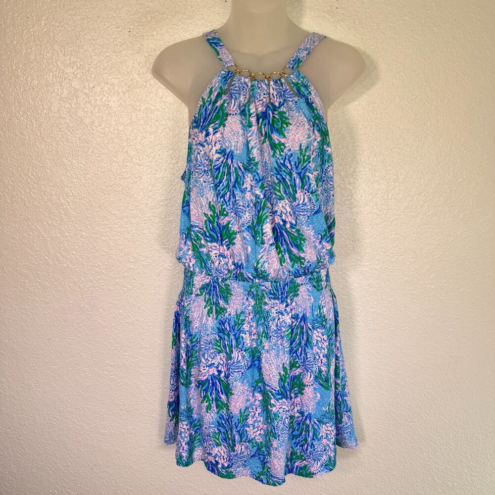 Lilly Pulitzer Shirelle Skirted Romper Womens Medium Floral Tropical Resort